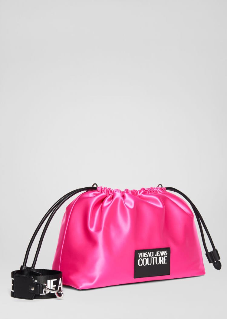 Versace Jeans Couture Logo Satin Bucket Bag τσαντα Jeans Couture ροζ | C1JPN2G