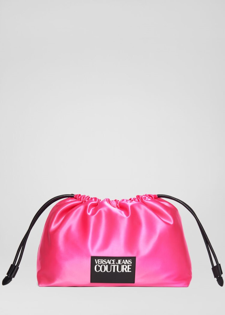 Versace Jeans Couture Logo Satin Bucket Bag τσαντα Jeans Couture ροζ | C1JPN2G