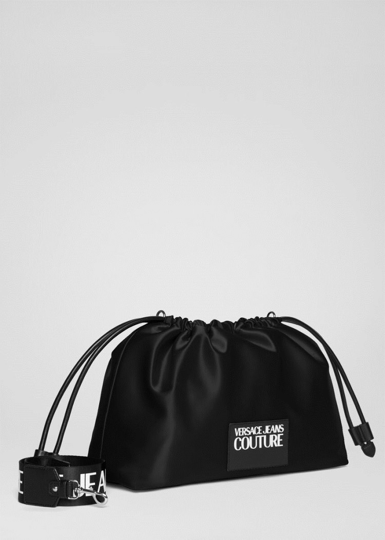 Versace Jeans Couture Logo Satin Bucket Bag τσαντα Jeans Couture μαυρα | SK1645L