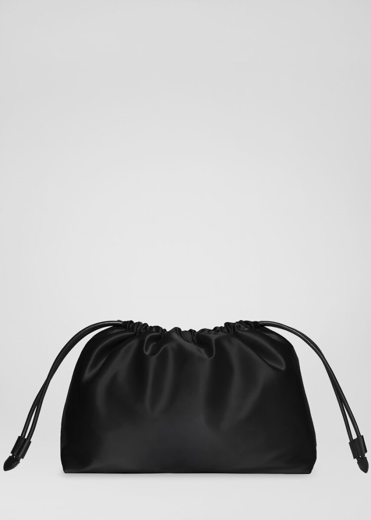 Versace Jeans Couture Logo Satin Bucket Bag τσαντα Jeans Couture μαυρα | SK1645L