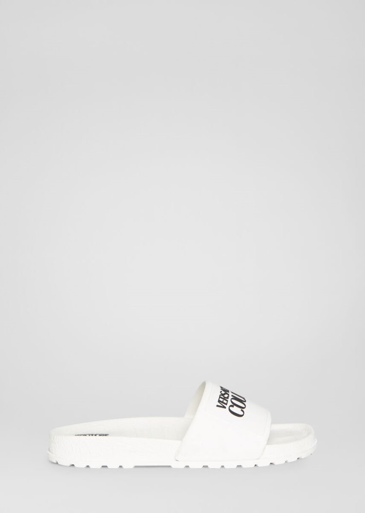Versace Jeans Couture Logo Slides σανδαλια Jeans Couture ασπρα | XNFME6X