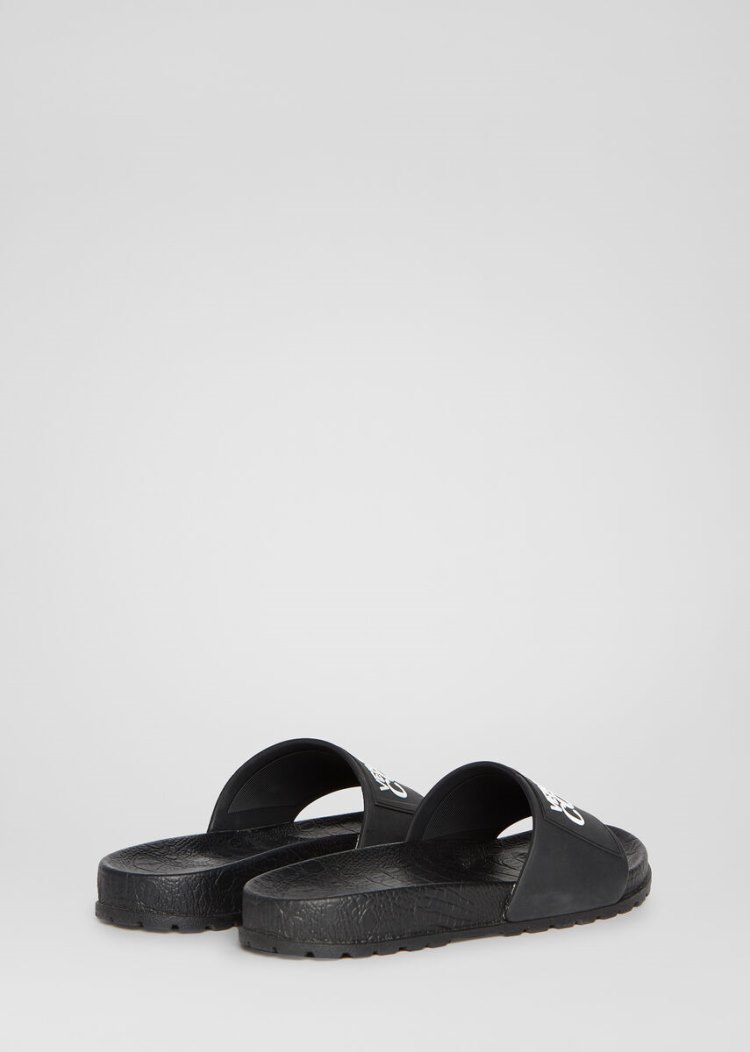 Versace Jeans Couture Logo Slides σανδαλια Jeans Couture μαυρα | YLG7YGY