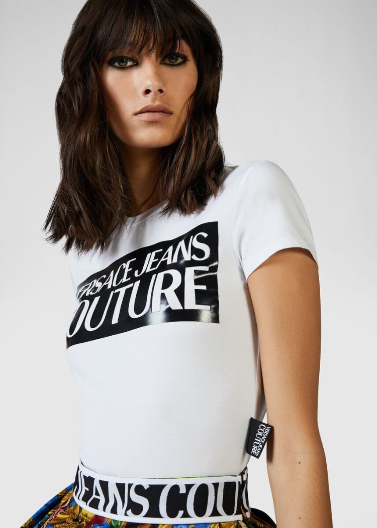 Versace Jeans Couture Logo T Shirt μπλουζακια Jeans Couture μαυρα | 3UCHXSO