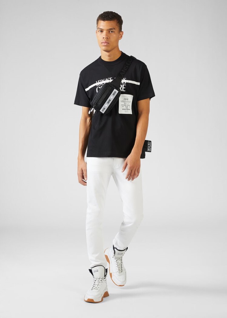Versace Jeans Couture Logo T Shirt μπλουζακια Jeans Couture μαυρα | 7ZCLQZ1