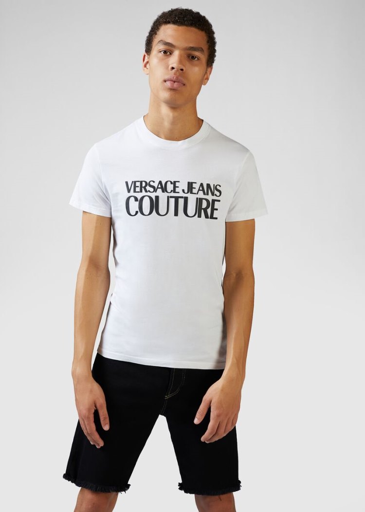 Versace Jeans Couture Logo T Shirt μπλουζακια Jeans Couture ασπρα | A9CKWUQ