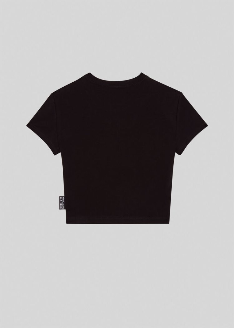 Versace Jeans Couture Logo T Shirt μπλουζακια Jeans Couture μαυρα | AJGTEYD