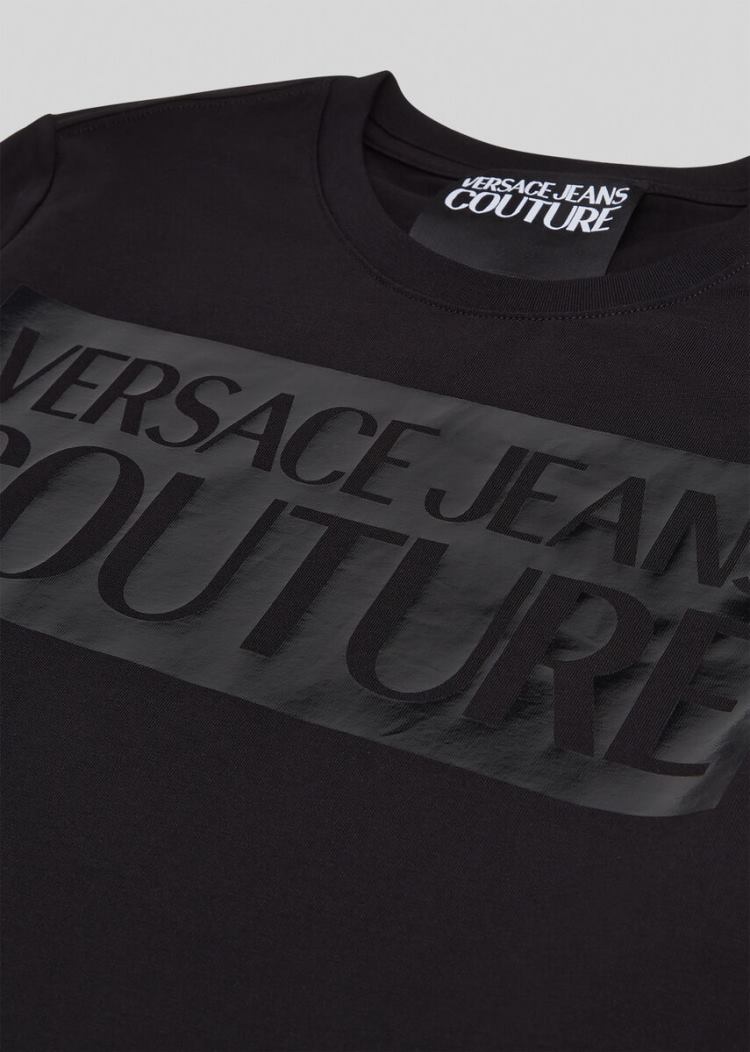 Versace Jeans Couture Logo T Shirt μπλουζακια Jeans Couture μαυρα | AJGTEYD