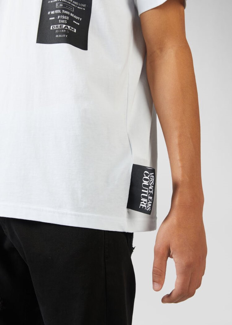 Versace Jeans Couture Logo T Shirt μπλουζακια Jeans Couture ασπρα | BYVJE20