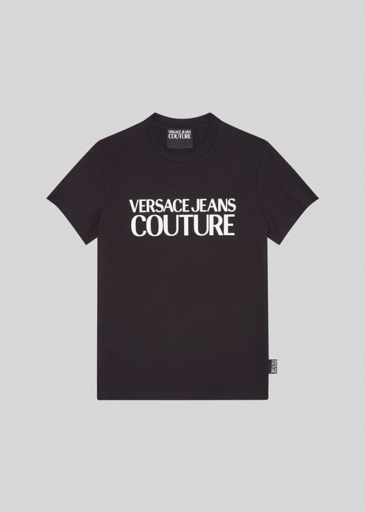 Versace Jeans Couture Logo T Shirt μπλουζακια Jeans Couture μαυρα | N063BKA