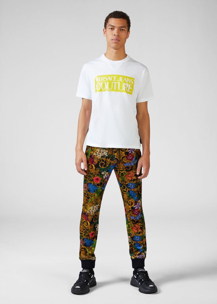 Versace Jeans Couture Logo T Shirt μπλουζακια Jeans Couture κίτρινα | O38KZXM
