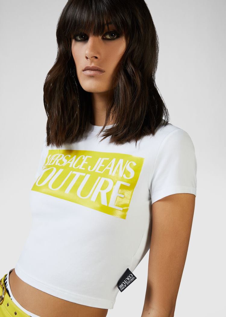 Versace Jeans Couture Logo T Shirt μπλουζακια Jeans Couture κίτρινα | OCX5YRS