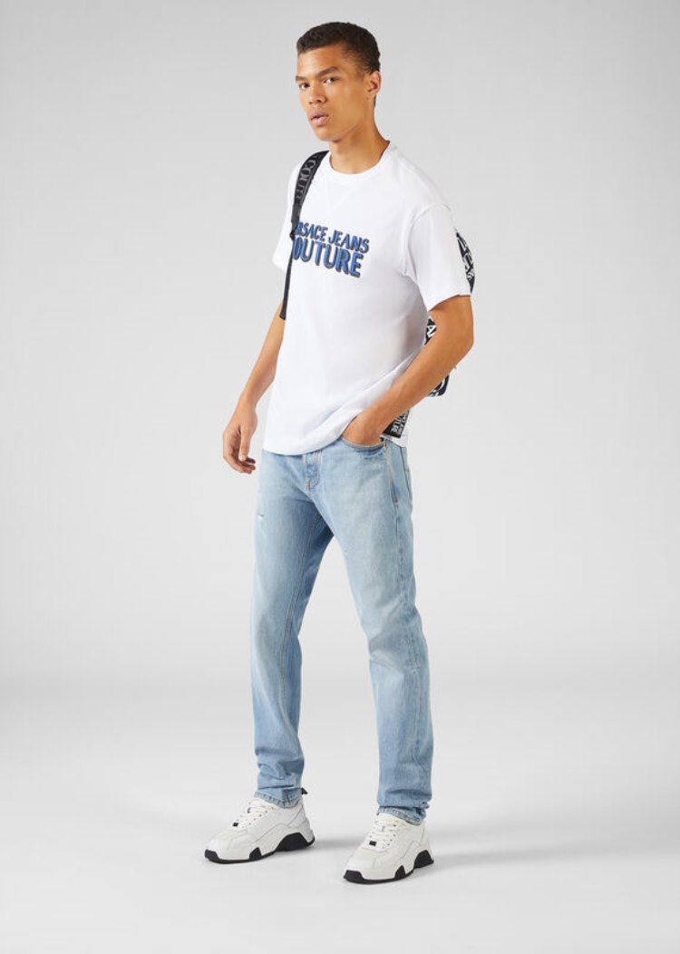 Versace Jeans Couture Logo T Shirt μπλουζακια Jeans Couture ασπρα | U2250AQ