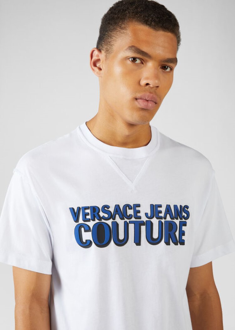 Versace Jeans Couture Logo T Shirt μπλουζακια Jeans Couture ασπρα | U2250AQ
