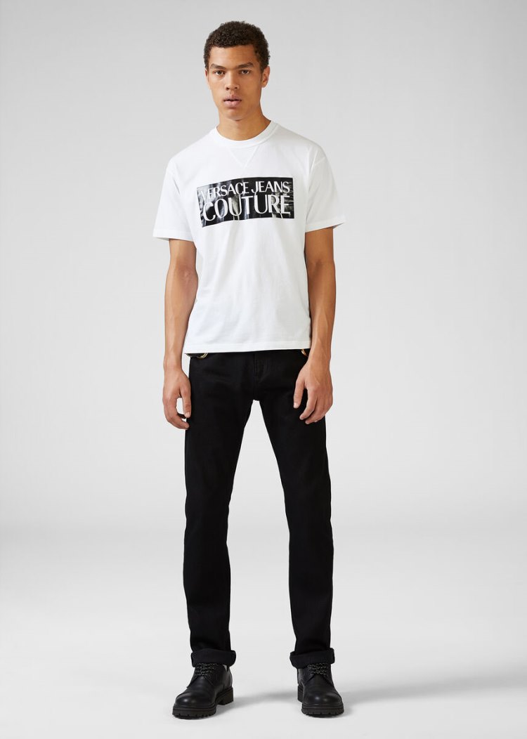Versace Jeans Couture Logo T Shirt μπλουζακια Jeans Couture μαυρα | YM07SF0