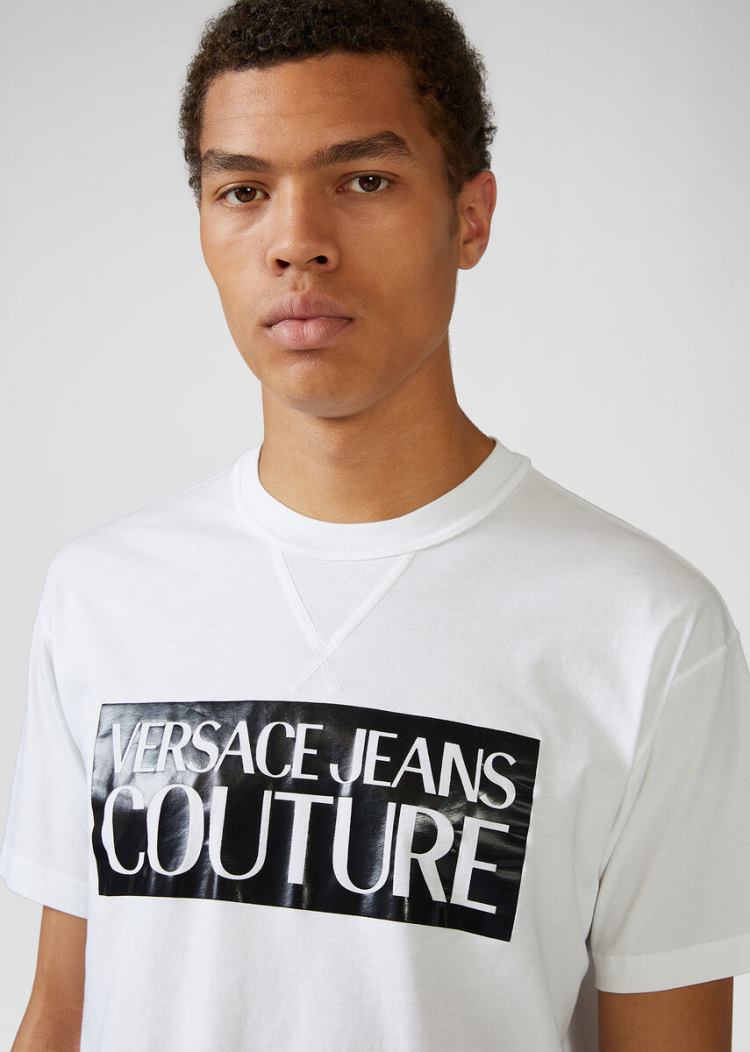 Versace Jeans Couture Logo T Shirt μπλουζακια Jeans Couture μαυρα | YM07SF0