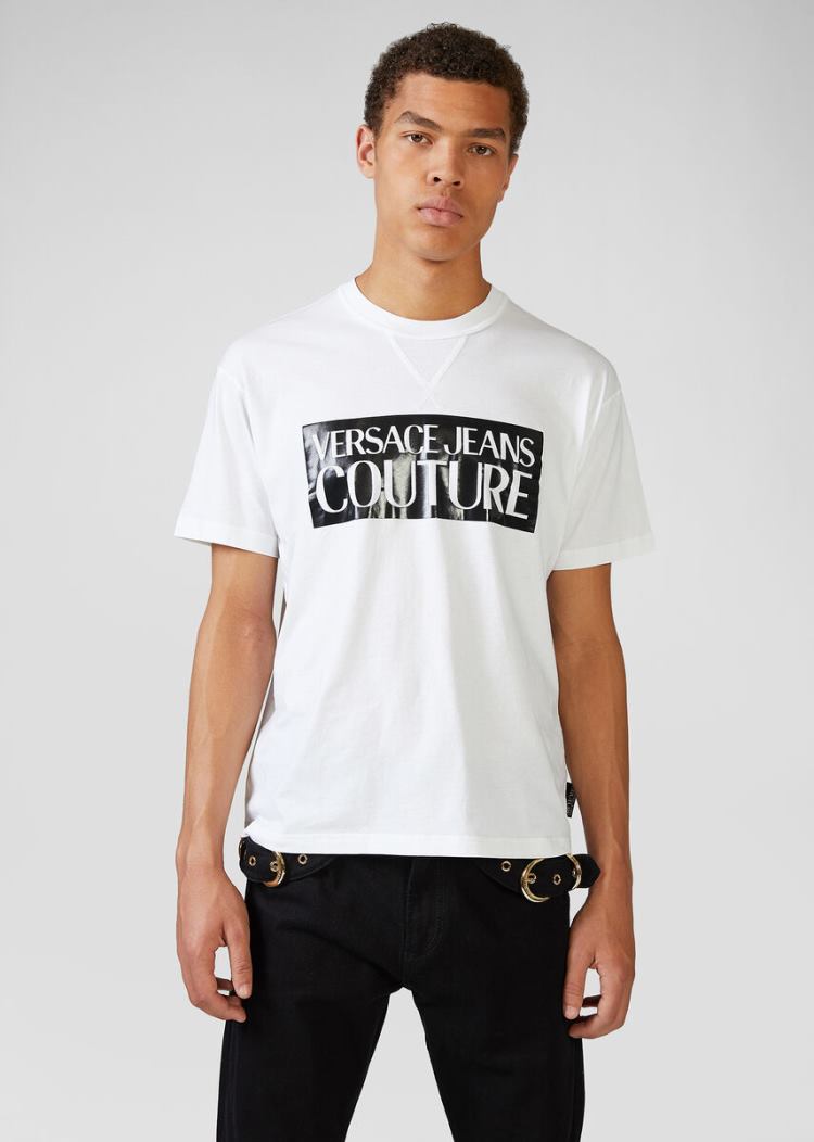 Versace Jeans Couture Logo T Shirt μπλουζακια Jeans Couture μαυρα | YM07SF0