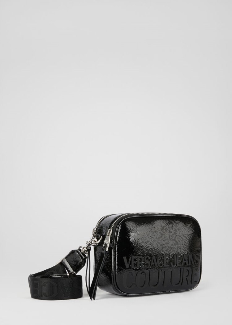 Versace Jeans Couture Logo Vinyl Mini Bag τσαντα Jeans Couture μαυρα | SNIKYAU