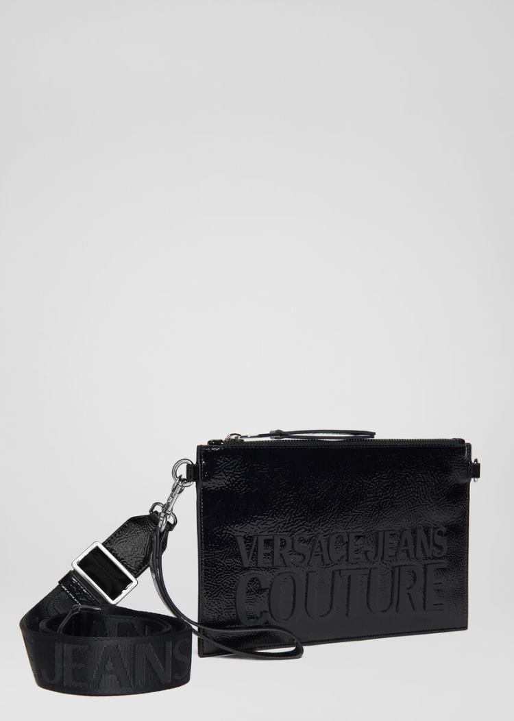 Versace Jeans Couture Logo Vinyl Pouch τσαντα Jeans Couture μαυρα | AQCPO0C