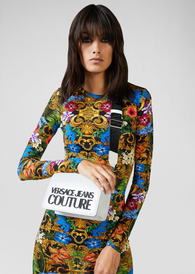 Versace Jeans Couture Logo Vinyl Shoulder Bag τσαντα Jeans Couture ασπρα | 3SQXP7E