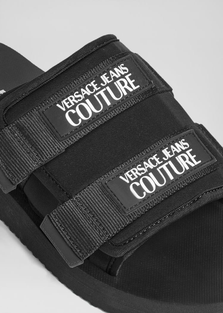 Versace Jeans Couture Logo λουρακια Sandals σανδαλια Jeans Couture μαυρα | 3AKNPGI