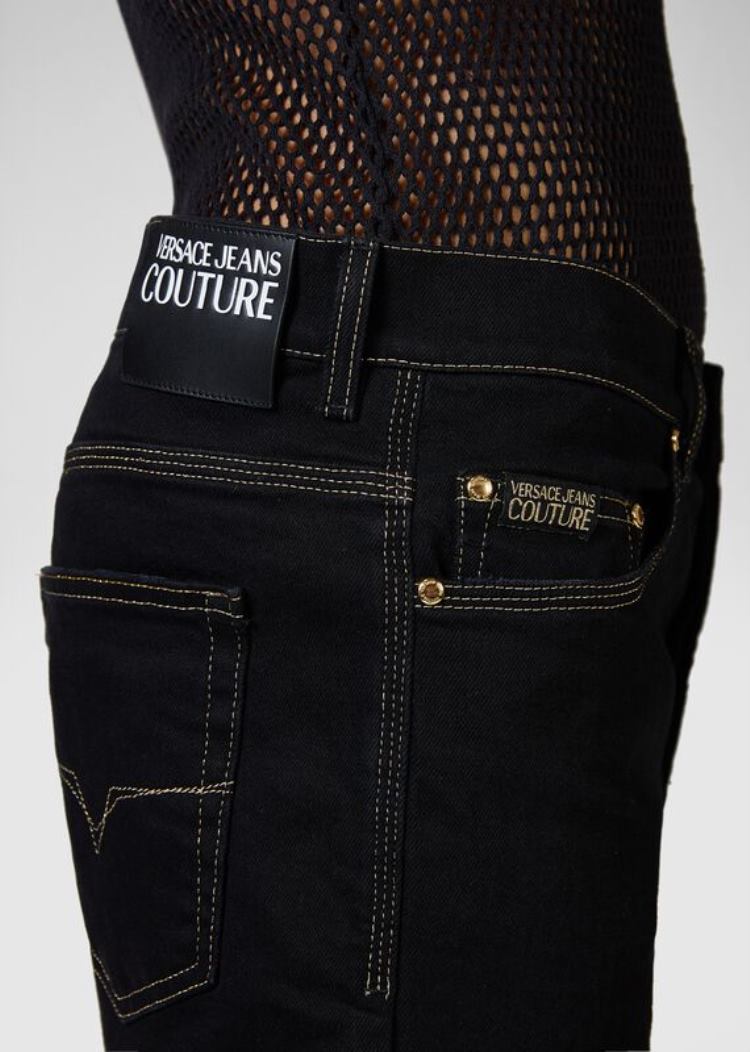 Versace Jeans Couture Metal Hardware Denim Shorts σορτσ Jeans Couture μαυρα | FW6KSGF