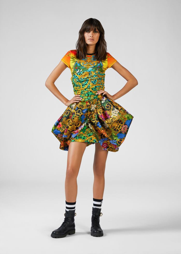 Versace Jeans Couture Mixed Print Mini-φορεμα φορεμα Jeans Couture Πολύχρωμο | 74GY8ZK