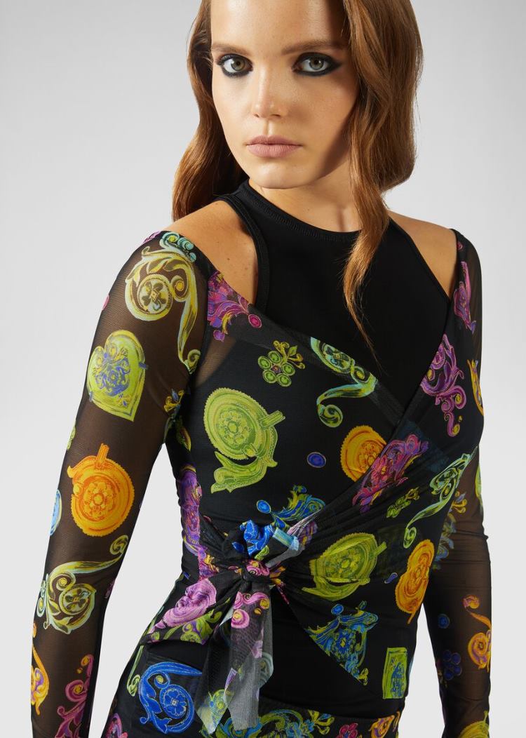 Versace Jeans Couture Multicolor Baroque Jewels Print φορεμα φορεμα Jeans Couture Πολύχρωμο | AI76B5F