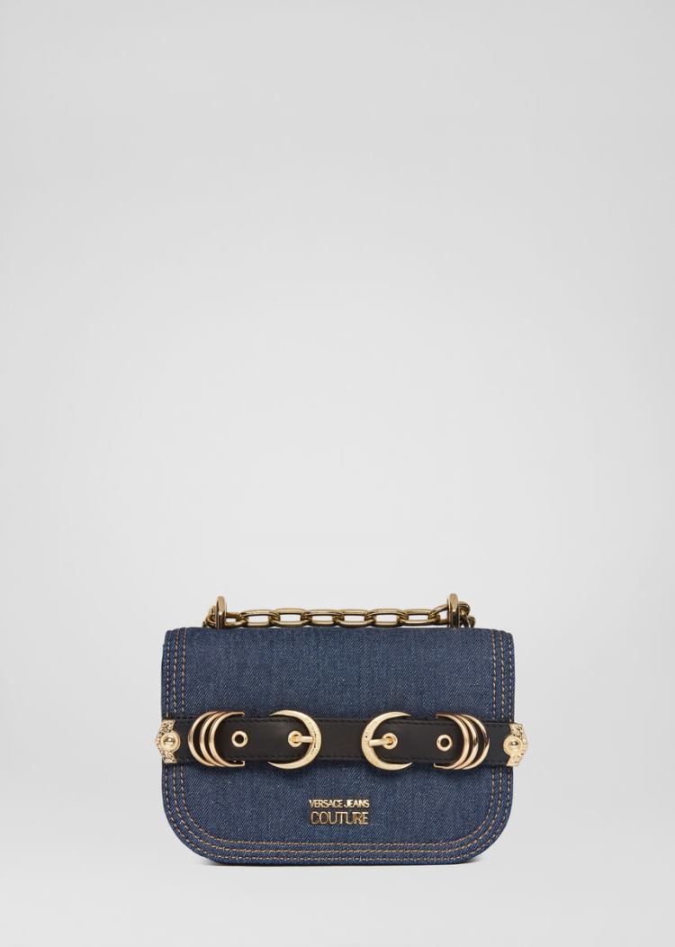 Versace Jeans Couture Multirings Denim Cross Body Mini Bag τσαντα Jeans Couture μπλε | 9CPL5SP