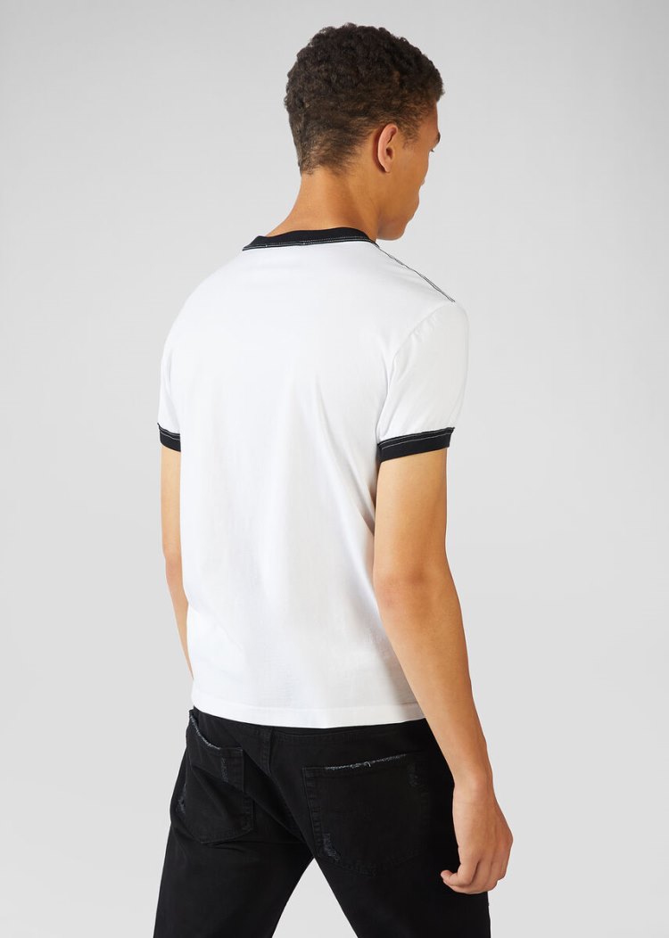 Versace Jeans Couture Palms and Cars Motif T Shirt μπλουζακια Jeans Couture ασπρα | PQ3XNPZ