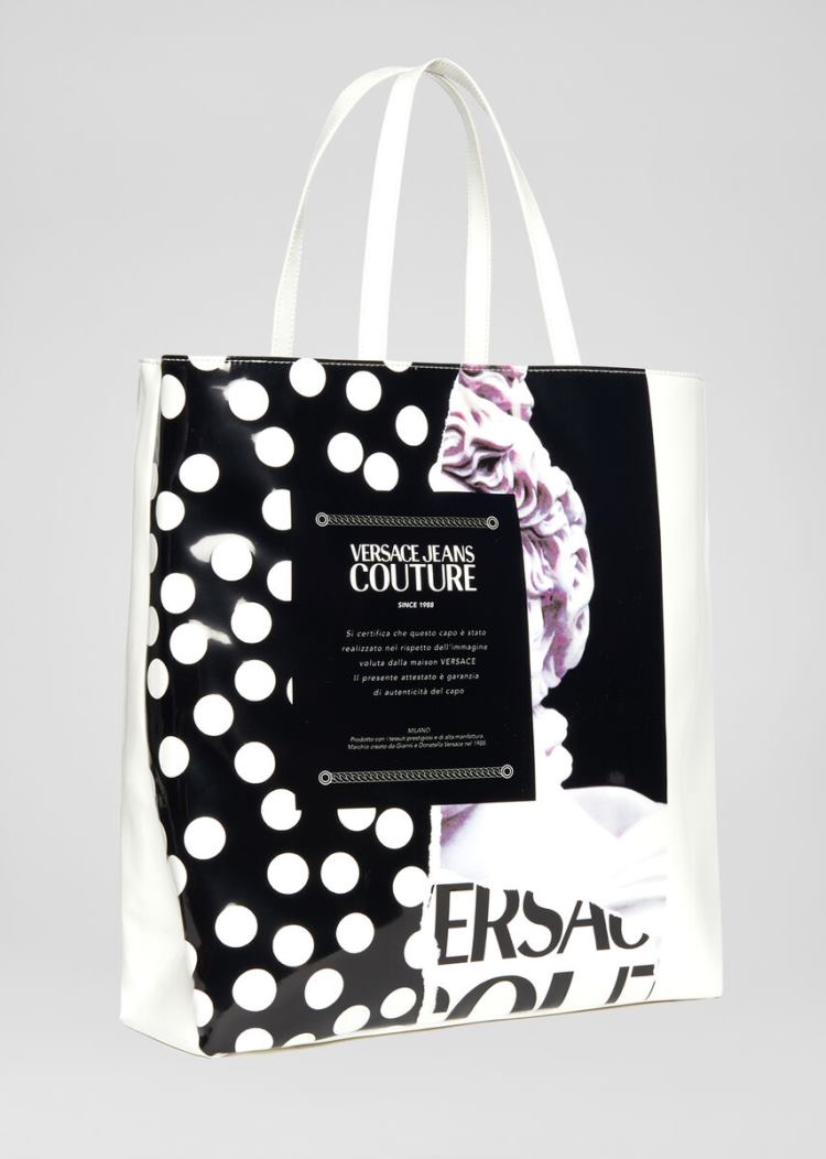 Versace Jeans Couture Printed Tote Bag τσαντα Jeans Couture μαυρα | 3R2D4R1