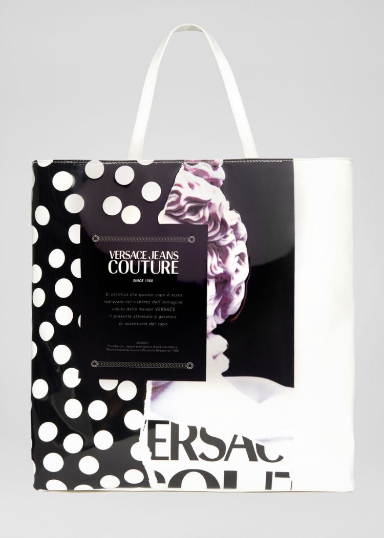 Versace Jeans Couture Printed Tote Bag τσαντα Jeans Couture μαυρα | 3R2D4R1
