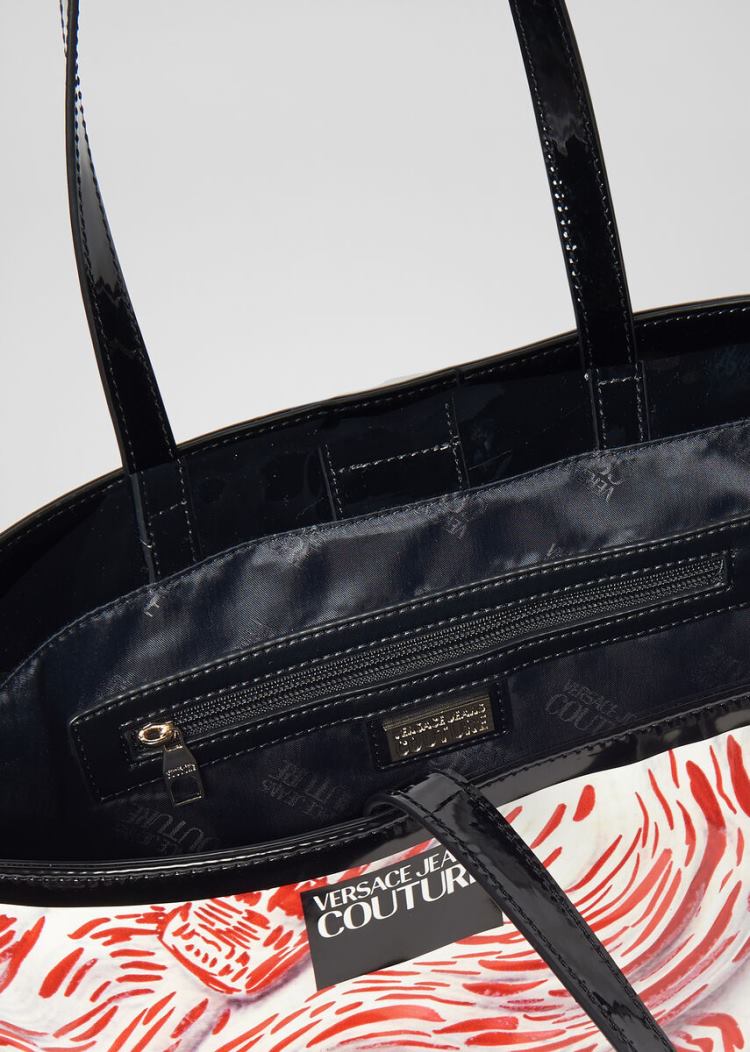 Versace Jeans Couture Printed Tote Bag τσαντα Jeans Couture μαυρα | ZLG8ZW0