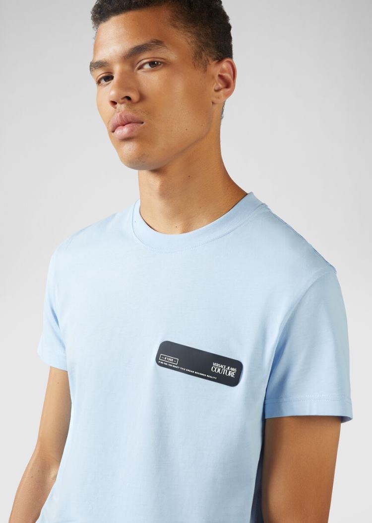 Versace Jeans Couture Rubber Logo T Shirt μπλουζακια Jeans Couture μπλε | CYBRTC0