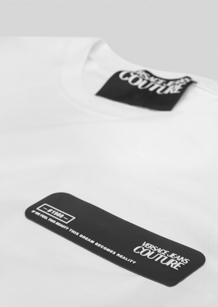 Versace Jeans Couture Rubber Logo T Shirt μπλουζακια Jeans Couture ασπρα | PRUYU7W