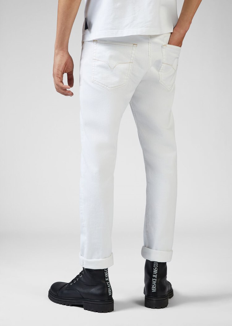 Versace Jeans Couture Signature Hardware Jeans τζιν παντελονι Jeans Couture ασπρα | FN5I73A