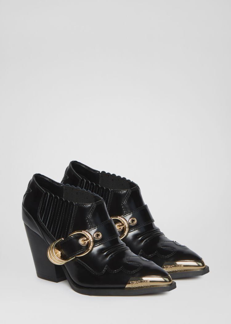 Versace Jeans Couture Signature Hardware Heel Boots μποτεσ Jeans Couture μαυρα | G702GX2