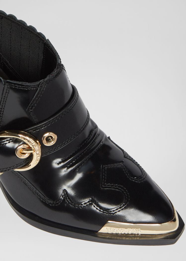 Versace Jeans Couture Signature Hardware Heel Boots μποτεσ Jeans Couture μαυρα | G702GX2