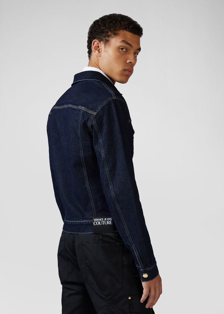 Versace Jeans Couture Slim Fit Denim Jacket μπουφαν Jeans Couture μπλε | AJWGDIL