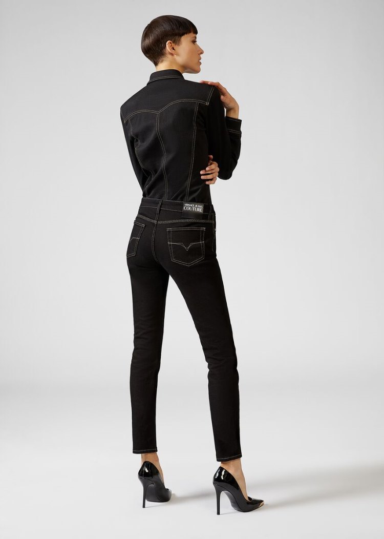 Versace Jeans Couture Slim Fit Jeans τζιν παντελονι Jeans Couture μαυρα | FS7CWTQ