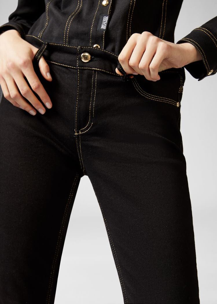 Versace Jeans Couture Slim Fit Jeans τζιν παντελονι Jeans Couture μαυρα | FS7CWTQ