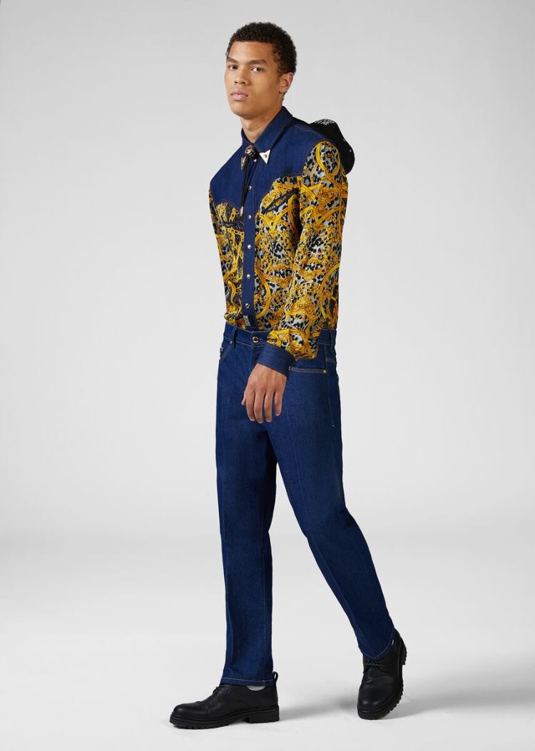 Versace Jeans Couture Straight Leg Jeans τζιν παντελονι Jeans Couture μπλε | QHBYEBG