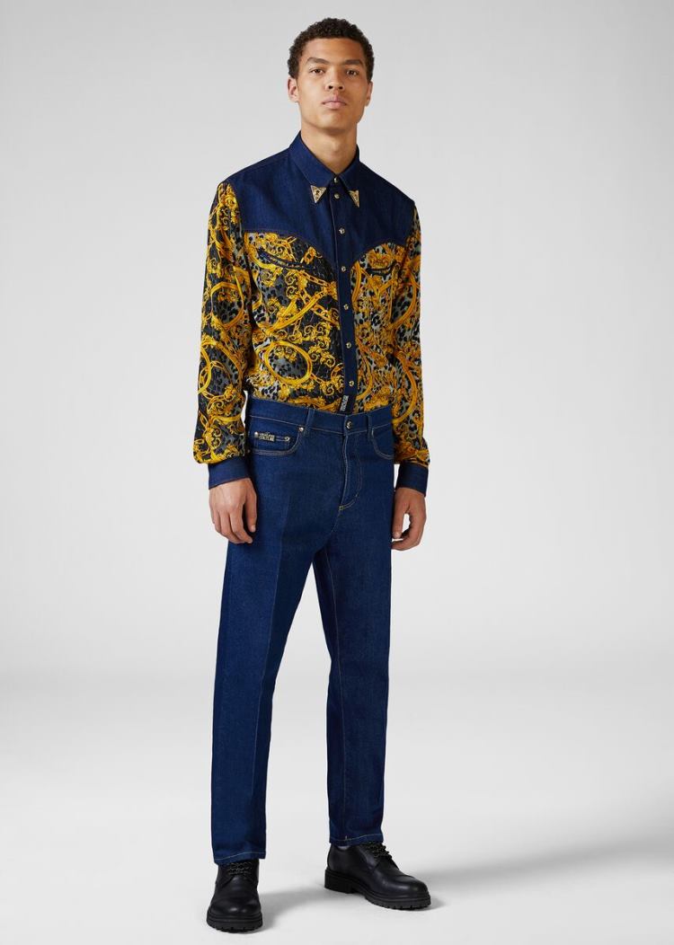 Versace Jeans Couture Straight Leg Jeans τζιν παντελονι Jeans Couture μπλε | QHBYEBG