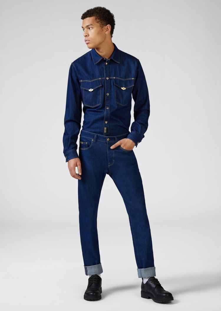 Versace Jeans Couture Straight Leg Jeans τζιν παντελονι Jeans Couture μπλε | YOKLH5P