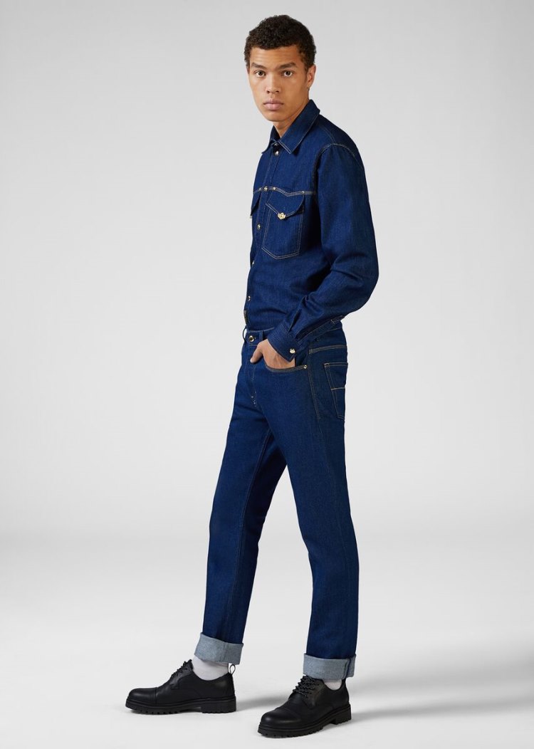 Versace Jeans Couture Straight Leg Jeans τζιν παντελονι Jeans Couture μπλε | YOKLH5P