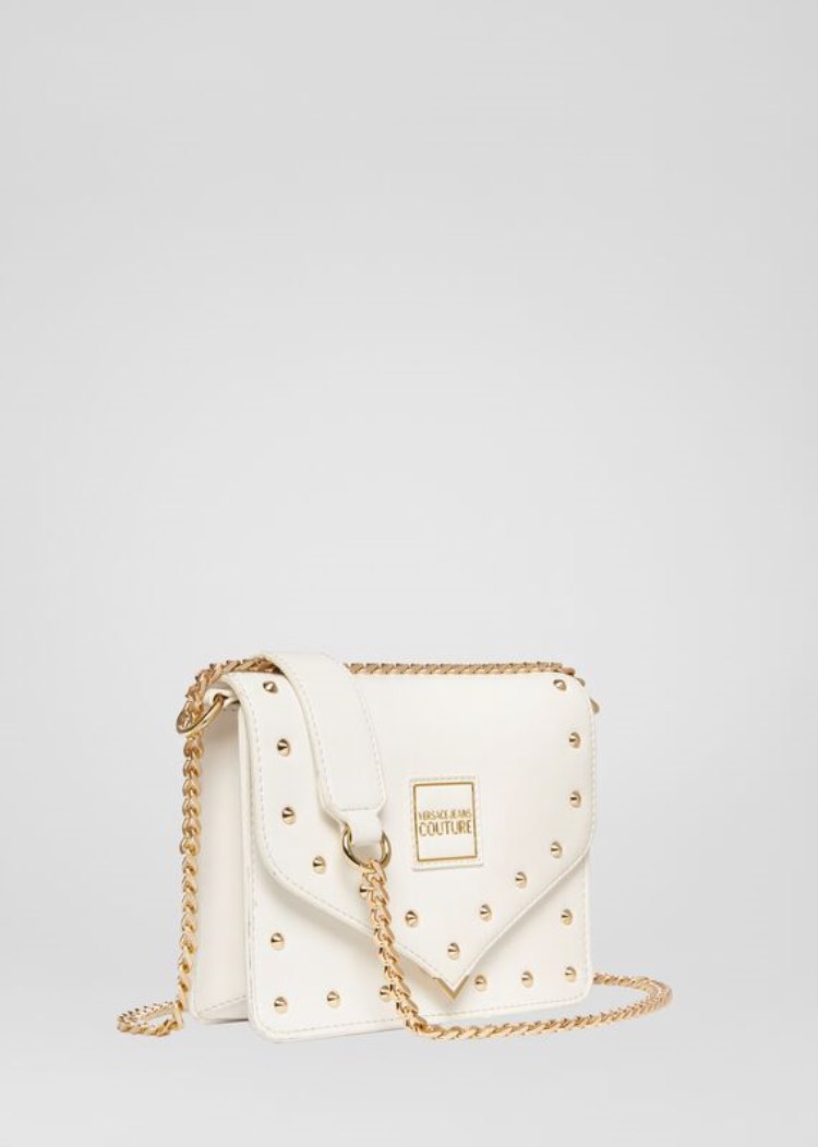 Versace Jeans Couture Stud Revolution Cross-Body Mini Bag τσαντα Jeans Couture ασπρα | 8EVMFJ4