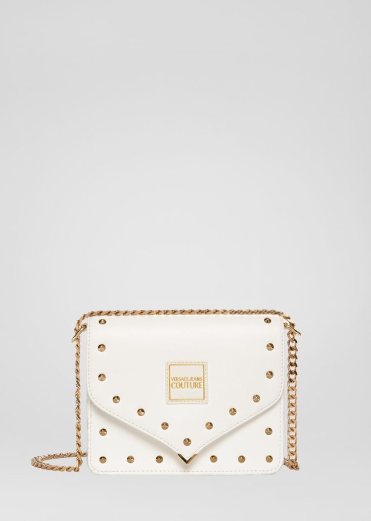 Versace Jeans Couture Stud Revolution Cross-Body Mini Bag τσαντα Jeans Couture ασπρα | 8EVMFJ4