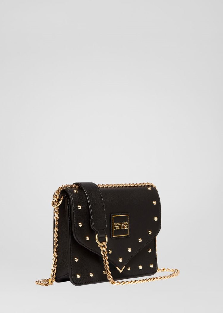 Versace Jeans Couture Stud Revolution Cross-Body Mini Bag τσαντα Jeans Couture μαυρα | P2LUFEV