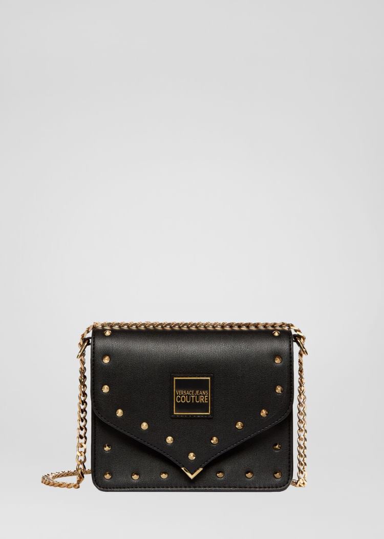 Versace Jeans Couture Stud Revolution Cross-Body Mini Bag τσαντα Jeans Couture μαυρα | P2LUFEV