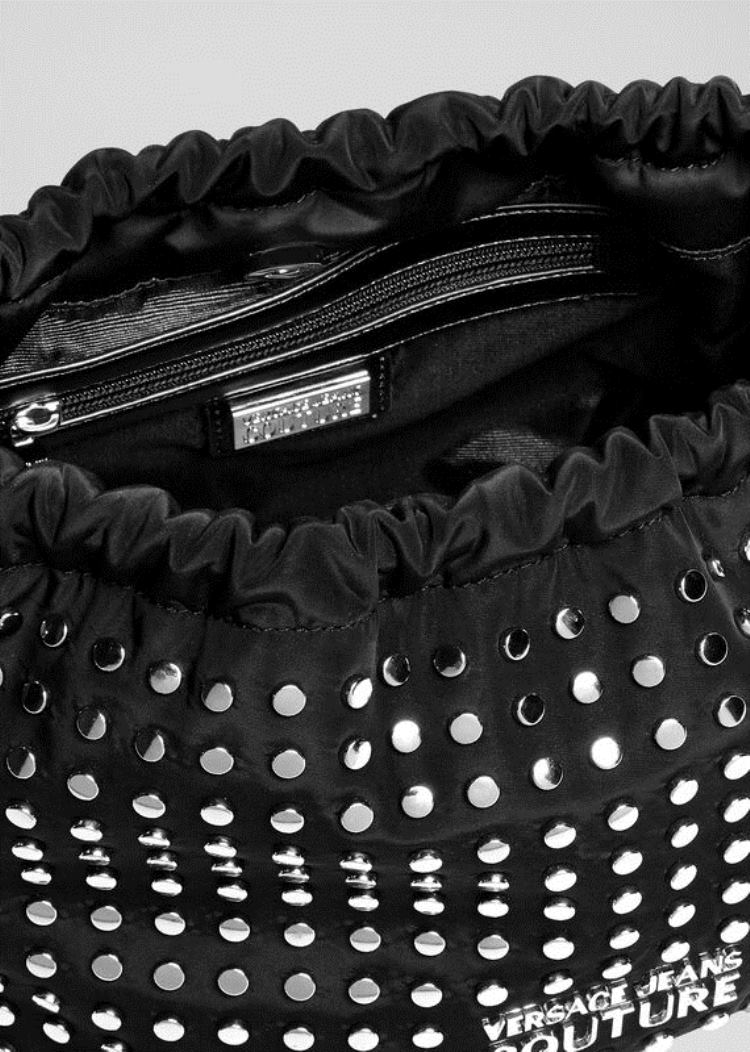 Versace Jeans Couture Studded Logo Bucket Bag τσαντα Jeans Couture μαυρα | F7TQ3SA