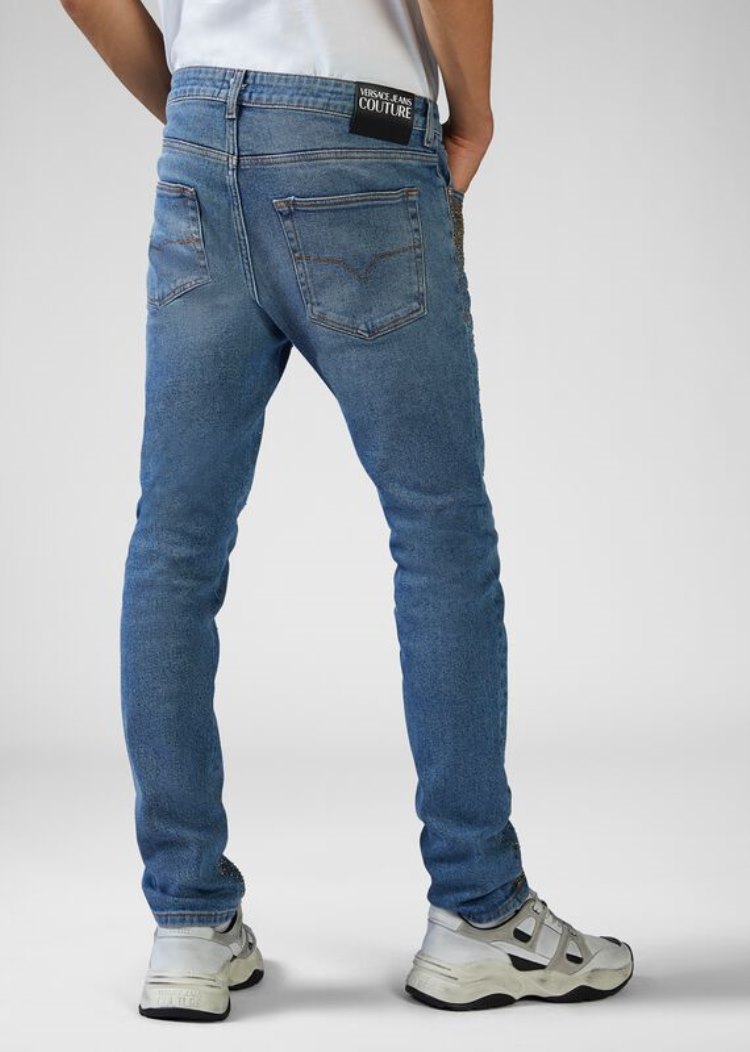 Versace Jeans Couture Studded Skinny Fit Jeans τζιν παντελονι Jeans Couture μπλε | L6M68P5
